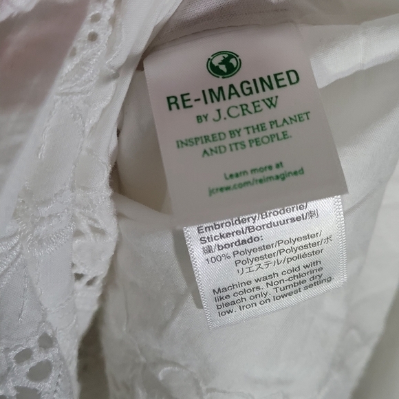 J.Crew White Lace Tunic with Ruffled Sleeves - Picture 6 of 8